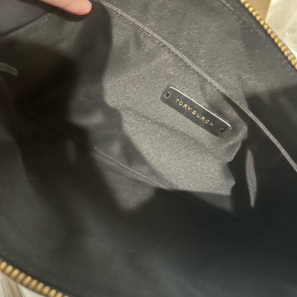 TORY BURCH BLACK KIRA CHEVRON POUCH - Picture 10 of 12